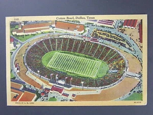Cotton Bowl Football Stadium Dallas Texas TX Lino Postal Curt Teich 1948 - Imagen 1 de 2