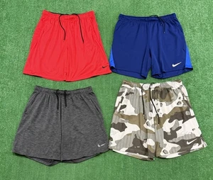 Lot Of 4 Nike Dri Fit Training Shorts Men’s Gym Size XL Swoosh Workout - Picture 1 of 3