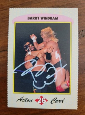 BARRY WINDHAM SIGNED ON CARD AUTOGRAPH 1992 WCW WRESTLING MAGAZINE AUTOGRAPHED - Image 1 of 2