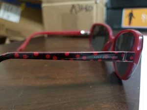 LULU GUINNESS L104 ROS 57/15/135 Black Red Polka Dot Sunglasses Frames Only A36 - Picture 1 of 9