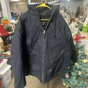 Chaqueta de trabajo Walls cremallera completa para hombre 2XLR negra con capucha bolsillos aislados. - Imagen 1 de 8