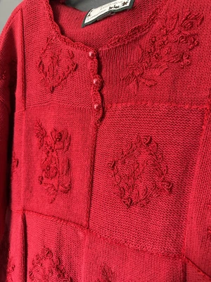 Suéter Navidad Tejido Rojo Colección Privada Carolina Colores Mujer Vintage Foto 1 de 4