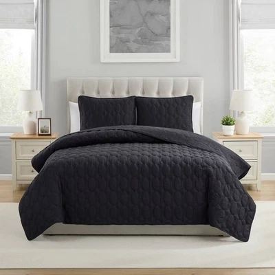 VCNY 家用被子套装柔软床上用品带配套 Shams | 全大号 | 深灰色 — 第 1/4 张图片