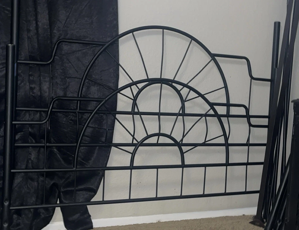 Adjustable Full/Queen Black Metal Canopy Bed Frame - Image 1 of 4