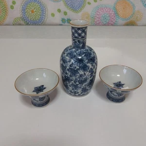 Shimizu Ware Sake Flasche Tokkuri Trinkgefäß Japanische Keramik Guinomi Ochoco - Bild 1 von 7