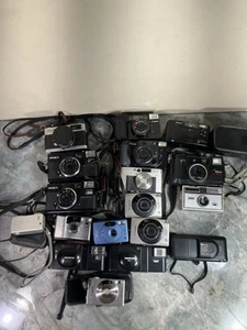 Lot Of 18 Cameras- Canon Sureshot Olympus XA1 Minolta Nikon Point And Shoot 35mm - Picture 1 of 7