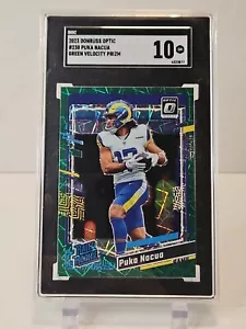 Puka Nacua 2023 Donruss Optic Green Velocity Prizm Rookie SGC 10 Gem Mint - Picture 1 of 6