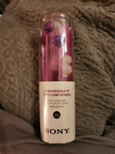 Auriculares intraurales Sony MDR EX15LP de moda color serie EX Aqua violeta nuevos en caja - Imagen 1 de 2