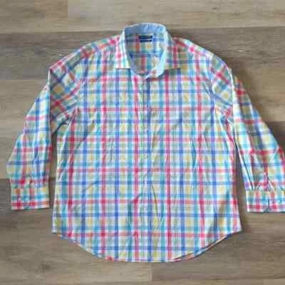 Camisa de vestir Tailorbyrd ajuste manga larga con botones 100 % algodón talla 18,5 Foto 1 de 4