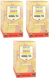 2x 3 Boxen Trader Joe's BIO INGWER KURKUMA KRÄUTERTEE Koffein kostenloser Versand - Bild 1 von 3