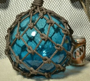 VINTAGE GLASS FISHING FLOAT IN AQUA - Picture 1 of 5