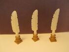 Playmobil accessories SET 3 IDENTICAL WHITE QUILLS + 3 IDENTICAL GOLD INK WELLS