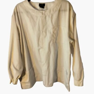 Natural Uniforms 3X Scrub Top Jacket Unisex White Polyester Cotton Blend - Picture 1 of 6