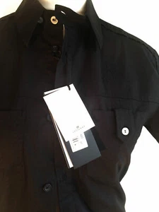NWT $350 JUST CAVALLI Black New Italian Cotton Men's Short Sleeve Shirt - Picture 1 of 10