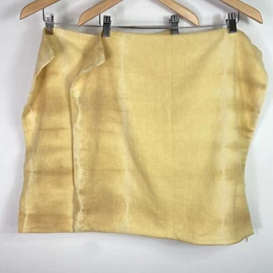 Pair of 2 Kevin O’Brien Studio Linen & Cotton Pillow Shams Zip Up Yellow Tie Dye - Picture 1 of 6