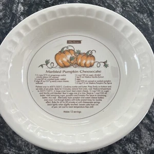 De colección. Watkins - Plato de pastel de queso de calabaza jaspeado con receta - 1997 11,25"" - Imagen 1 de 5