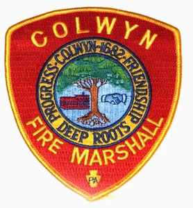 COLWYN - FIRE MARSHALL - PENNSYLVANIA PA Fire Patch EMS Rescue Public Safety  - Bild 1 von 1