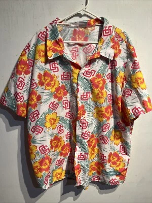 MLB San Diego Padres City Connect Hawaiian Aloha Button Up Shirt 2023 Sz XXL - Image 1 of 4