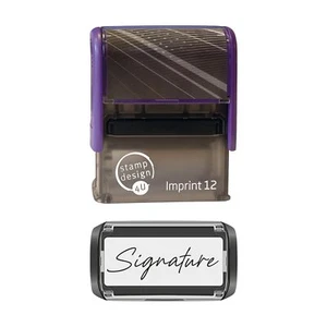 Sello de firma autoentintado personalizado - Impresión 12 48 mm x 18 mm con entrada negra - Imagen 1 de 3