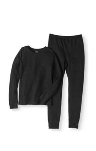 Fruit Of The Loom Girl's Thermal Underwear Set size XXL Black Beyond Soft NWT - Picture 1 of 3