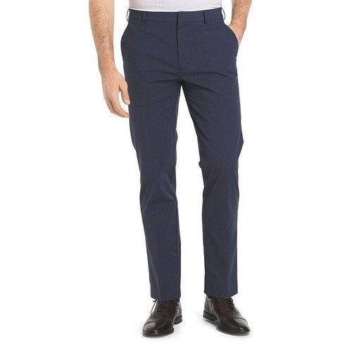 VANS Pantaloni blu Van Heu Flex Oxford chino vestibilità dritta anteriore piatta 36x32 nuovi con etichette $60