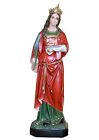 Saint Lucy Fiberglass Statue Cm. 155 (61,02'') With Painted Eyes
