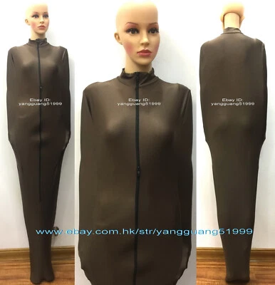 Fantasias unissex prata cinza elastano múmia saco de dormir mangas internas braço F846 - Imagem 1 de 3