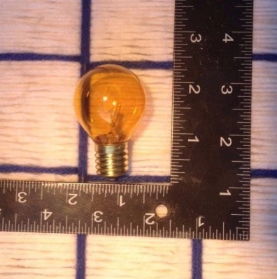 new C9 yellow Round S11 Christmas string LIGHT BULB 130V globe 10W ships for 7¢* - Image 1 of 4