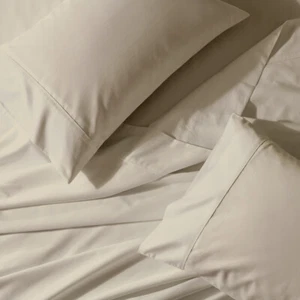 Juego de sábanas de cama de agua peinadas de algodón de mezcla sólida de lujo 650 hilos - Imagen 1 de 7