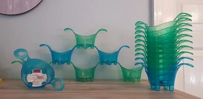 Lakeland Cupcake Stackers Holders Plastic Blue And Green Set Of  17 - Image 1 of 4