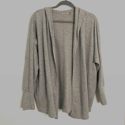Nanette Lepore Women's S/P Gray Open Front Hooded Cardigan With Pockets  - Image 1 of 4