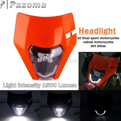 Dirt Bike LED Front Headlight For EXC XCW SXF XCF TPI Enduro R FE TE TC 250-501 - Imagem 1 de 4