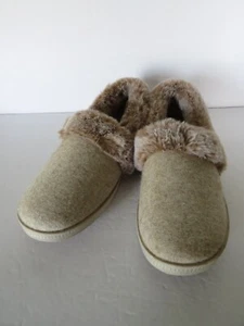 Skechers Hausschuhe Damen Memory Foam taupe Größe 8 1/2 Kunstfell kuschelig Lagerfeuer NEU - Bild 1 von 14