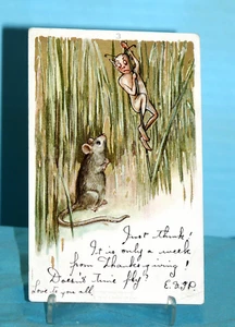 SELTENE DETROIT PUB SCHMUCKER KUNST POSTKARTE WICHTEL SERIE KARTE #3 - Bild 1 von 2