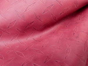 Cowhide leather 1/2 hide Red Wine Embossed Sheet Metal Pattern 3-4 oz - Picture 1 of 8