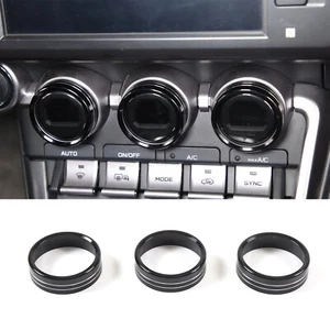 Black Alloy Air Conditioning Knob Trim Ring For Toyota 86/Subaru BRZ 2022-2023 - Foto 1 di 12