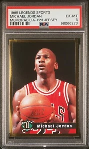 PSA 6 EX MINT 1995 LEGENDS SPORTS MEMORABILIA MICHAEL JORDAN #23 JERSEY B190 - Picture 1 of 2