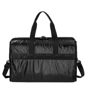 LeSportsac Large Classic Weekender Duffle Black Patent w/ Cosmetic Bag MSRP $125 - Picture 1 of 13