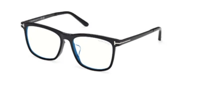 Gafas para hombre Tom Ford FT6038 F B 001 negras brillantes cuadradas azules bloque Foto 1 de 4
