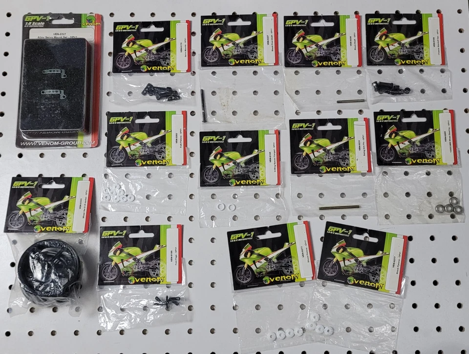 VENOM (13 Items) PARTS LOT For GPV-1 RC Motorcycle Vintage NIP NOS - Image 1 of 4