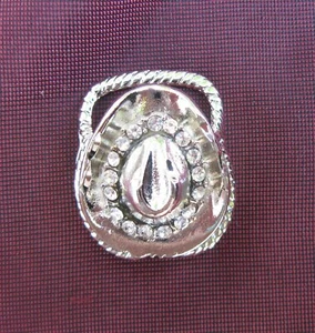 Scarf apache tie slide western square dance cowboy hat silver rhinestones NEW - Picture 1 of 2