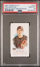 2007 Topps Allen & Ginter Tim Lincecum #274  ALLEN & GINTER BACK PSA 10