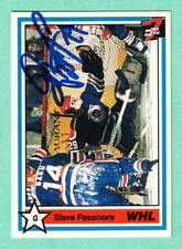 (1) STEVE PASSMORE VICTORIA COUGARS GOALIE SIGNED CARD (I6665)