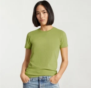Everlane The Organic Cotton Women’s Crew Green Tee Sz S NWT - Picture 1 of 11