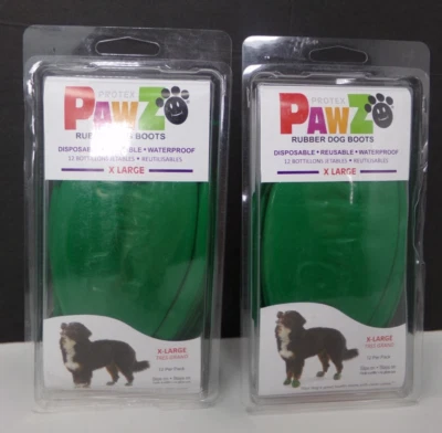 2 Pks Botas Protex PAWZ-Botas Desechables de Goma Reutilizables-Verdes 12 ea Paquete-X-Grandes Foto 1 de 4