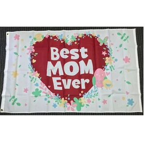 3 x 5 Flagge Beste Mutter aller Zeiten Happy Muttertag Liebe Herzen Party Outdoor Banner Neu - Bild 1 von 4