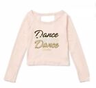 Mädchen Justice rosa langärmeliges Tanz-T-Shirt Top Größe M 10 neu mit Etikett! (Kein BH)