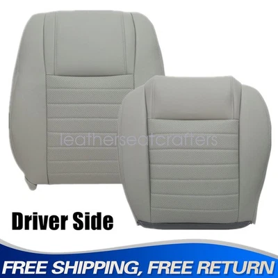 Driver Bottom & Top Perforated Leather Seat Cover Gray For 05-09 Ford Mustang GT - Изображение 1 из 4