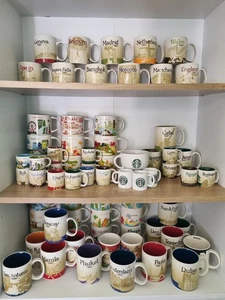 Starbucks Vintage Global Been There You Are Here Mugs - Picture 1 of 7