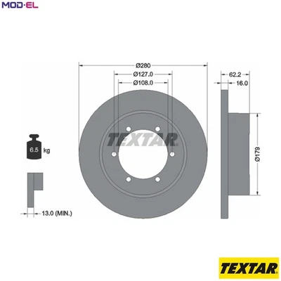 2x BRAKE DISC 92308500 FOR NISSAN CABSTAR/NT400 YD25K3LD-5HO/5MI/5LO 2.5L 4cyl - Image 1 of 4